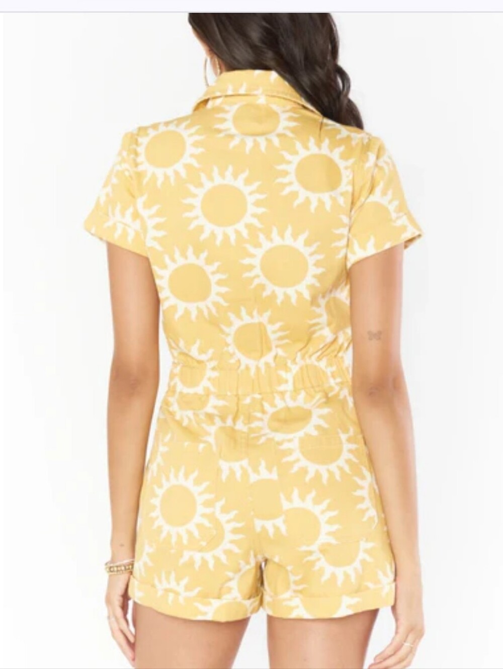 Show Me Your Mumu Cannon Yellow Paradise Sun-Print Romper XS - Picture 2 of 8
